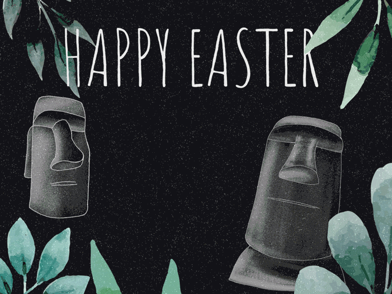 Happy Easter! 2d after effects animation easter easter island gif loop motion motion graphics nonsense photoshop texture