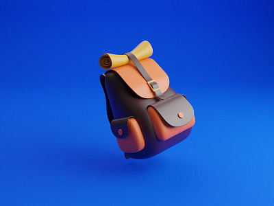 Backpack 3D illustration 3d adventure backpack blender character illustration