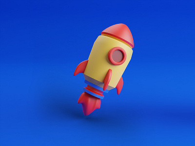 Rocket 3D Illustration 3d adventure backpack blender character design hiking illustration launcher logo rocket