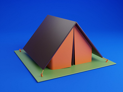 Tent 3D Illustration 3d adventure backpack blender character hiking illustration
