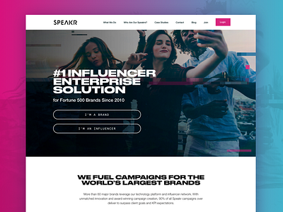 Speakr bright development fun glitch influencer marketing product social web web design website