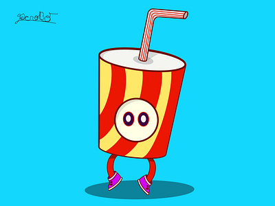Little Soda art artist blue design drink graphic design illustration red soda tecnnobot