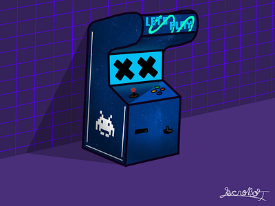 Retro Arcade animation arcade art artist design draw drawing graphic design illustration purple