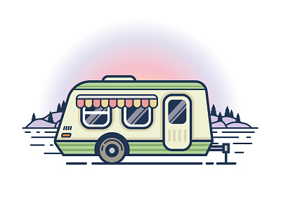 Camper icon illustration vector