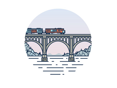 Traindridge bridge illustration train vector