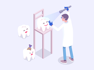 dentist caries check dentist fun isometry sugar sweets teeth vector