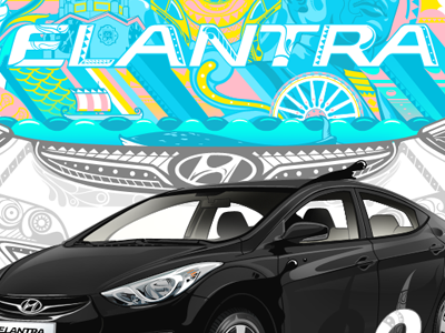 Hyundai Pop Elantra design graphic illustration