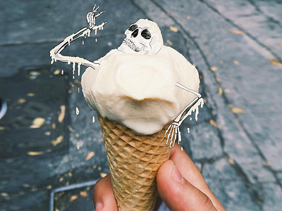 Helado calavera design draw drawing ice cream illustration photo photoshop skull
