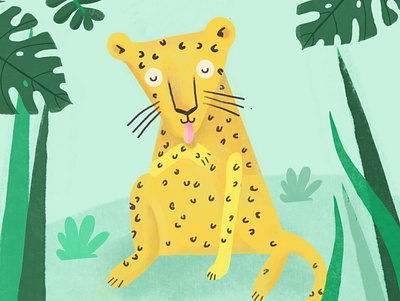 Leopard illustration kidlit art leopard