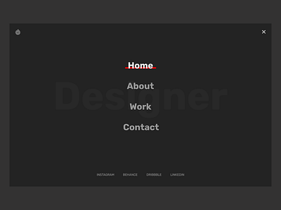 Menu / Personal web black bw designer menu personal web portfolio red simple social media ui ux