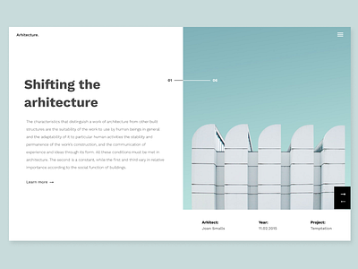 Arhitecture arhitecture card info card learn more plain simple ui ux web