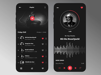 Music App app like mobile mobile app music music player playlist shuffle sound waves ui ux ux-ui