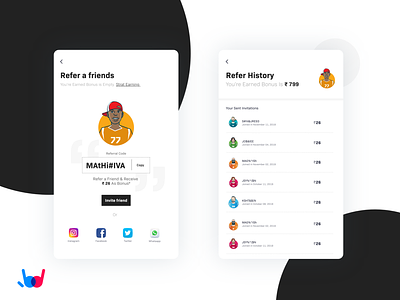 Refer a Friends ai animation cute flat gif icons illustration interaction minimal sketch ui ux