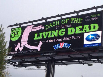 Dash of the Living Dead Billboard 5k electronic billboard zombie