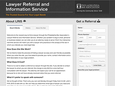 Lawyer Referral and Information Service foundation law lawyer responsive zurb