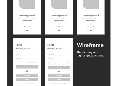 On boarding Wireframing ui ux wireframing