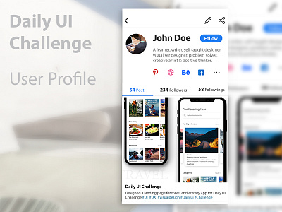 User Profile Page dailyui ios challenge 006 userprofile