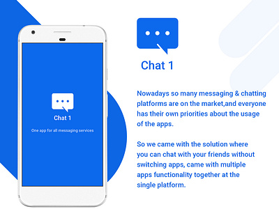 Chat 1 - Single app for multiple messaging solution. android application chat message ui ux web