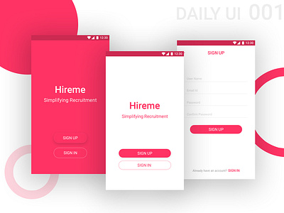 DAILY UI - 001 challenge daily 100 challenge dailyui sign up ui visualdesign