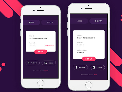 Hireme - Project Screens (Login/Signup) login design uidesign