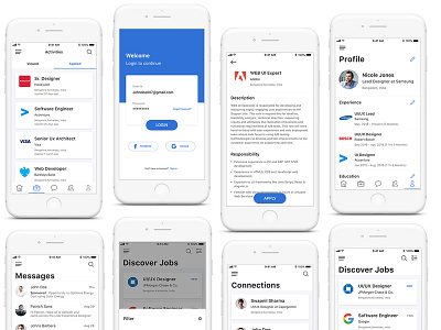 Job & Professional Network application design ios