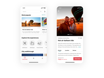 Travel with Fun experience travel app ui ux design