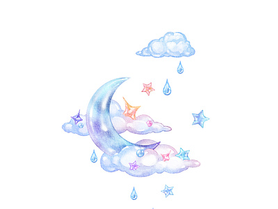 candy cloudy clipart graphic design illustration watercolor