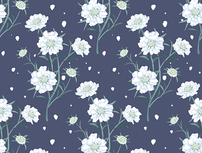fama white design flower illustration pattern