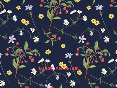 wild flowers repeat pattern flower illustration pattern