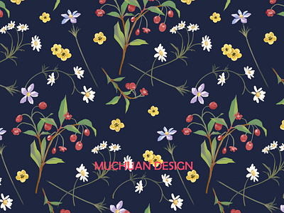 wild flowers repeat pattern