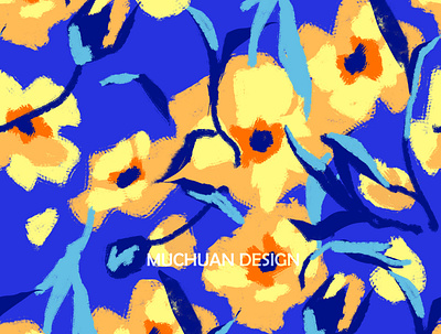 Butterfly Ranunculus repeat pattern flower graphic design illustration pattern