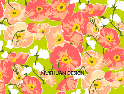 iceland poppy pattern design design flower illustration pattern