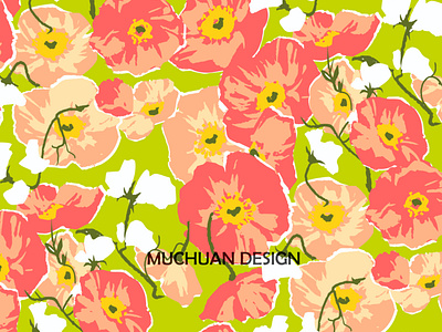 iceland poppy pattern design