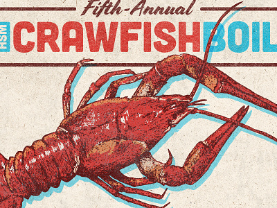 Crawfish Boil boil crawfish crayfish illustration illustrator ink line art mudbug pen photoshop seafood texture vector