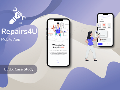 Repairs4U Mobile App app case study design illustration ui ux