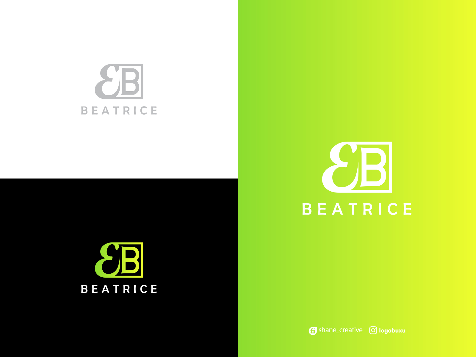 Beatrice Logo EB Logo B logo E shane creative Logo Buxu by