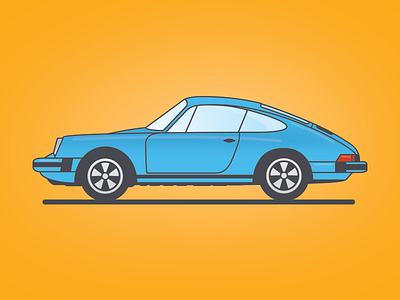 I drew a 911 911 air cooled automotive g body illustration luftgekühlt mexico blue porsche