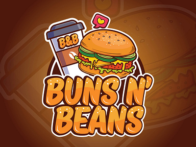 BUNS N' BEANS branding design graphic design illustration logo logo design restaurant typography vector