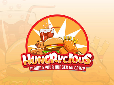 HUNGRYCIOUS branding design food court graphic design illustration logo typography vector