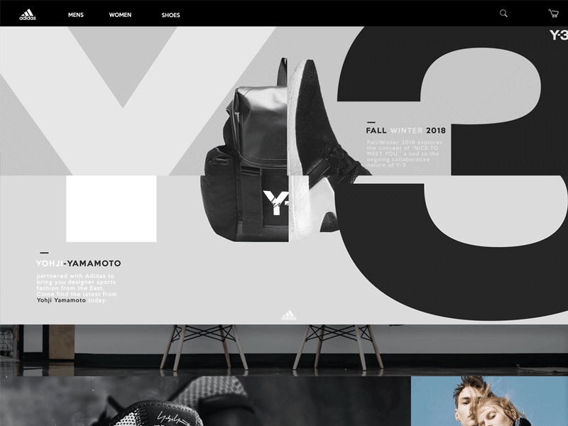 Adidas Y3 Landing Page