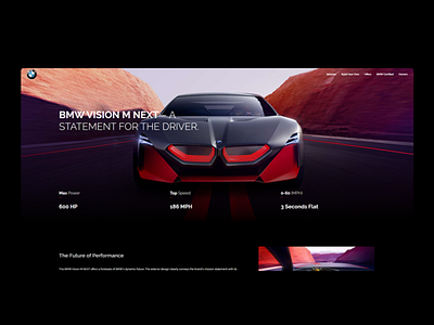 BMW VISION NEXT Homepage audi automotive bmw branding car concept design homepage landing mercedes prior ui uiux web web design website