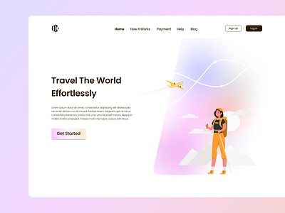 Travel Page Landing Page design ui