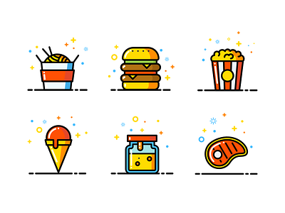 make some food food gui icon illustrator line