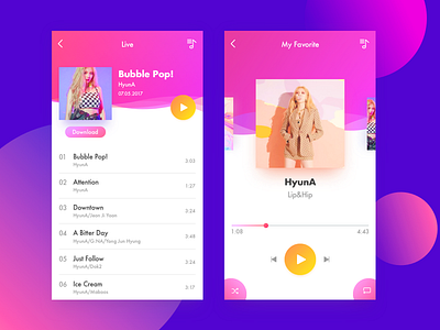 Music Player app mobile music player playlist sketch ui ux