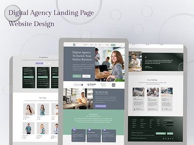 Digital Agency Landing Page Design Mockup digital agency moskup ui ui design