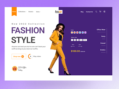 Fashion Landing Page e commerce website ecommerce fashion landing page fashion web design fashion website figma mockup online shoping shopihy ui ui design uiux