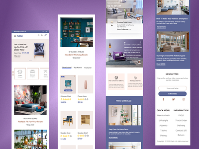 Mobile Version of Furniture Landing Page e commerce website figma furniture app furniture landing page furniture website mobile version mockup ui design uiux