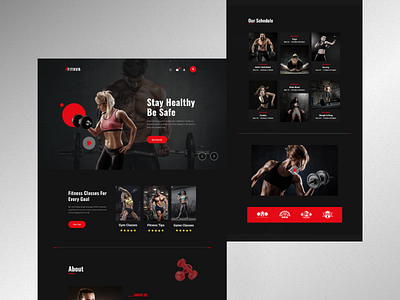 Fitness / Gym Landing Page fitness fitness landing page fitness website design gym gym landing page gym website design healthcare mockup ui design uiux