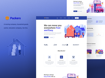 Moving Landing Page figma house shifting website landing page mockup movers movers and packers moving moving landing page moving website design packers ui design uiux