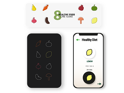 HEALTHY FOOD LINE ICON SET graphic design healthy diet icon set healthy food line art icon